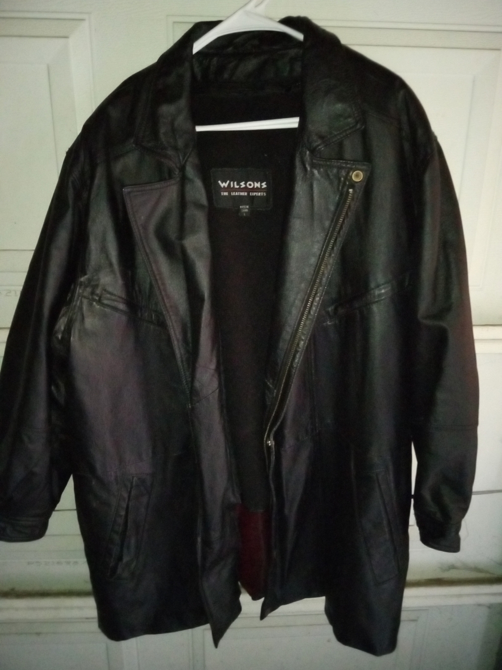 Wilson Black Leather Bomber Jacket with Asymmetrical Zip